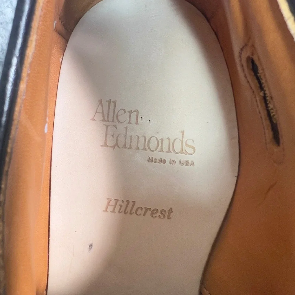 Allen‎ Edmonds Hillcrest Black Leather Bicycle Toe Derby Dress Shoes Mens 8.5